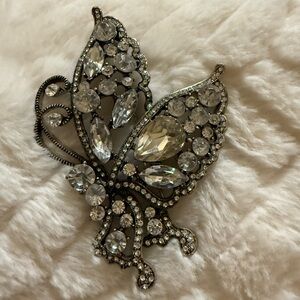 Sparkling Crystal Butterfly Brooch NWOT